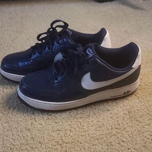 Nike Air Force Ones Blue Patent Leather